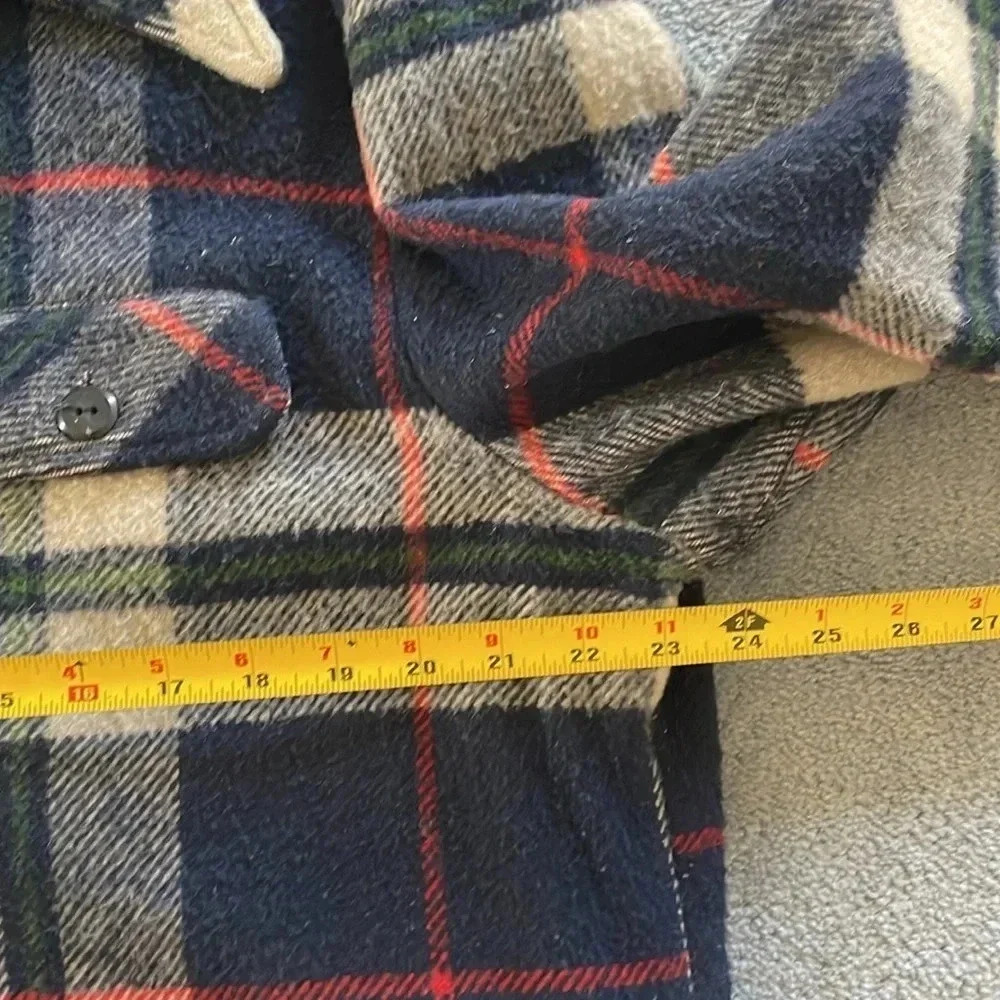 Vintage Sears Sportswear Wool Plaid Jacket Men’s 42 Button Front Outdoor Woodsy - Picture 6 of 15